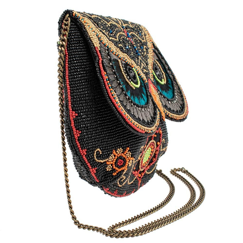 Night Owl Beaded Crossbody Handbag  left