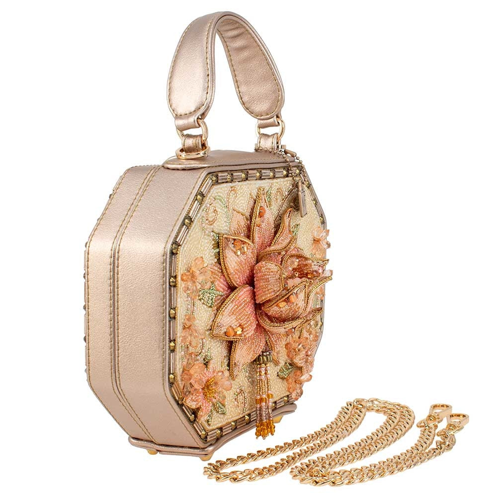 Now Zen Beaded Top Handle Lotus Flower Handbag