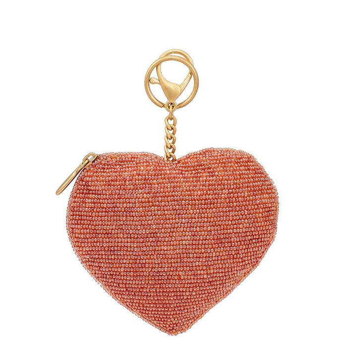 Mary Frances Pink Champagne Beaded Coin Purse/Key Fob
