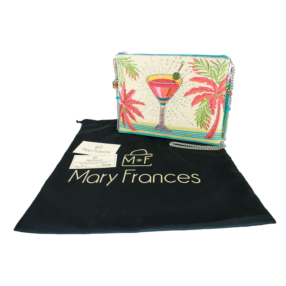 MARY FRANCES パーティーバック リゾート エスニック ゴージャス！ Mary Frances Full Steam Ahead Beaded Cruise Ship Top Handle