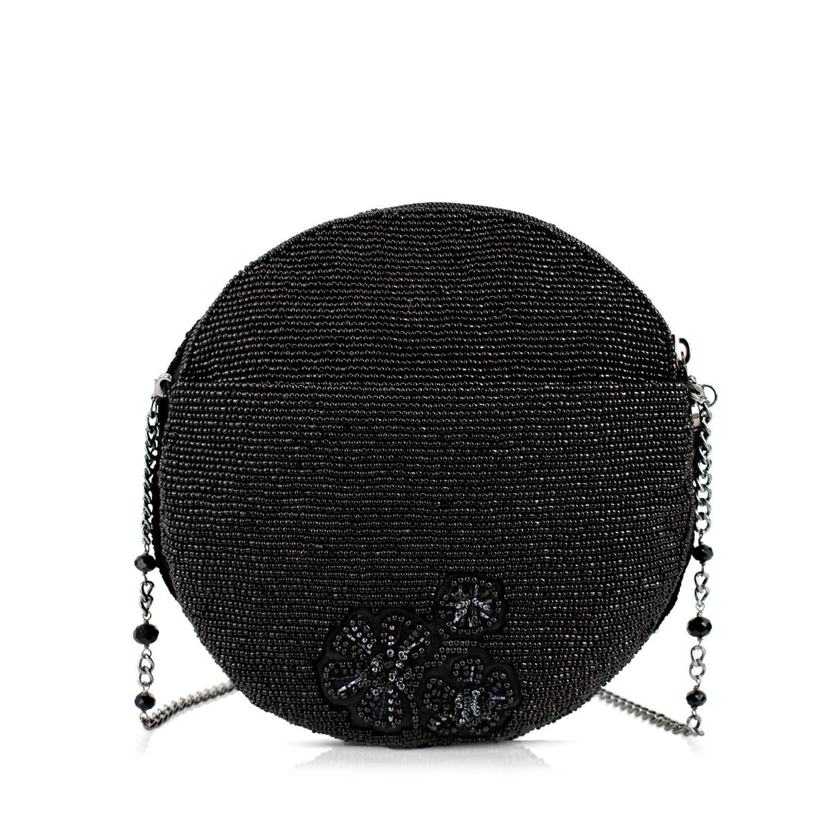 Petal Me Black Crossbody Handbag beaded - 2
