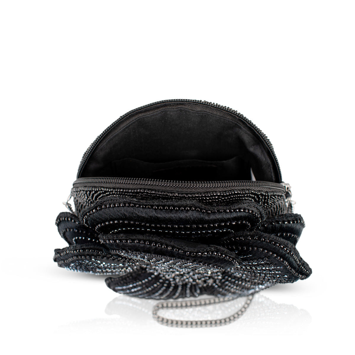 Petal Me Black Crossbody Handbag beaded - 4