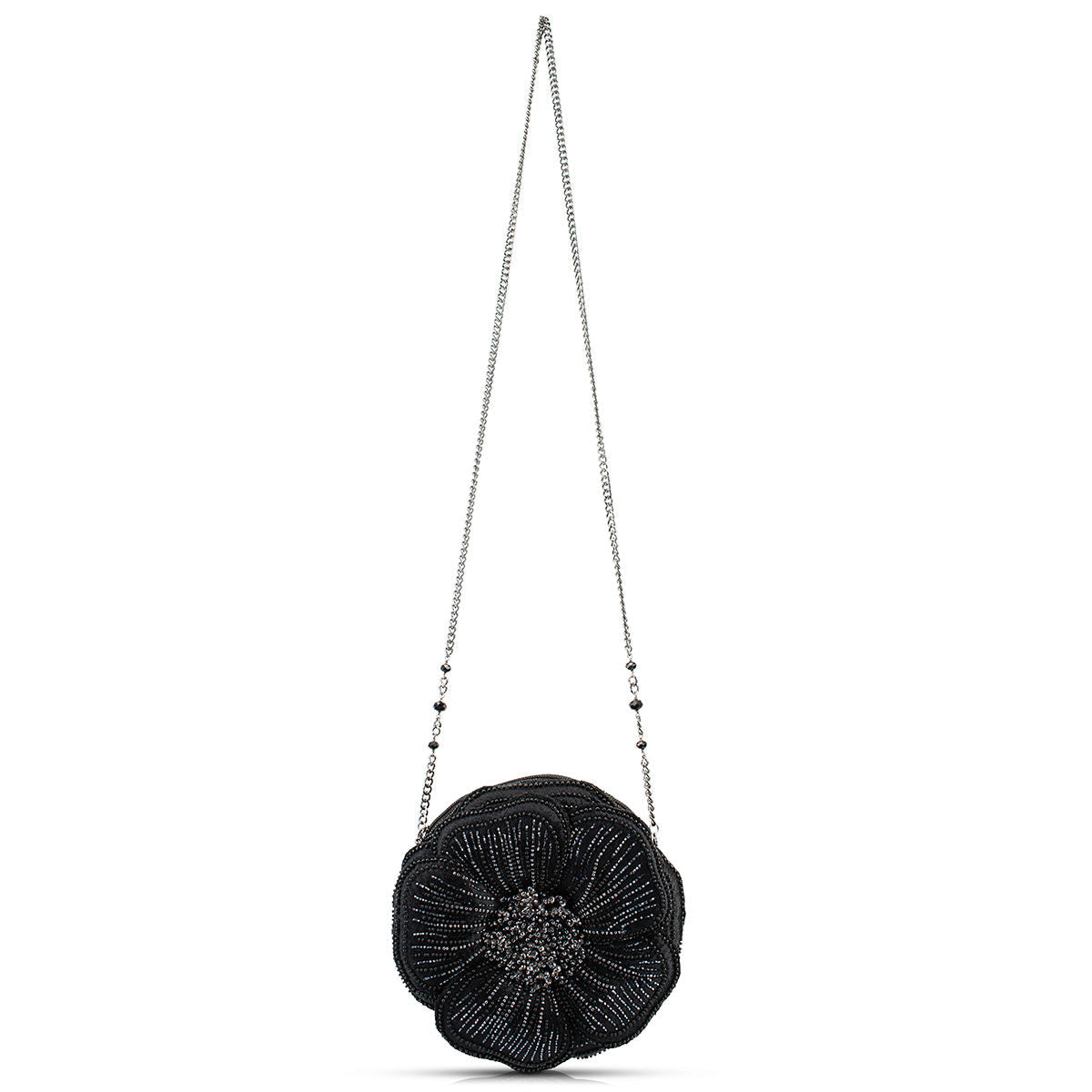 Petal Me Black Crossbody Handbag beaded - 5