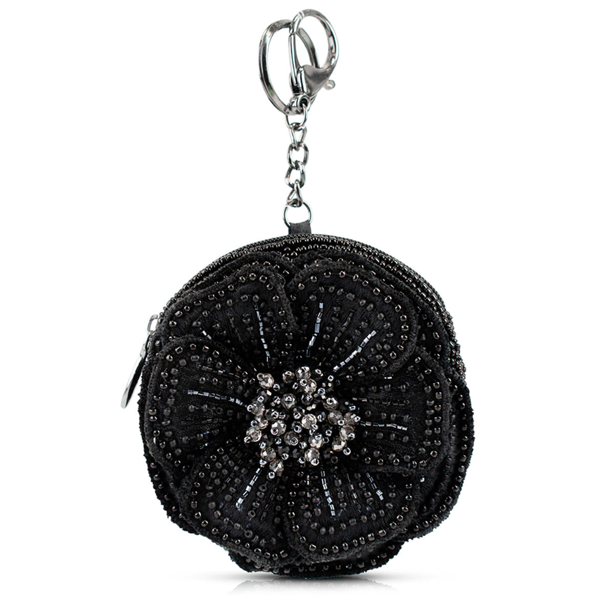 Petal Me Black Coin Purse beaded - 1