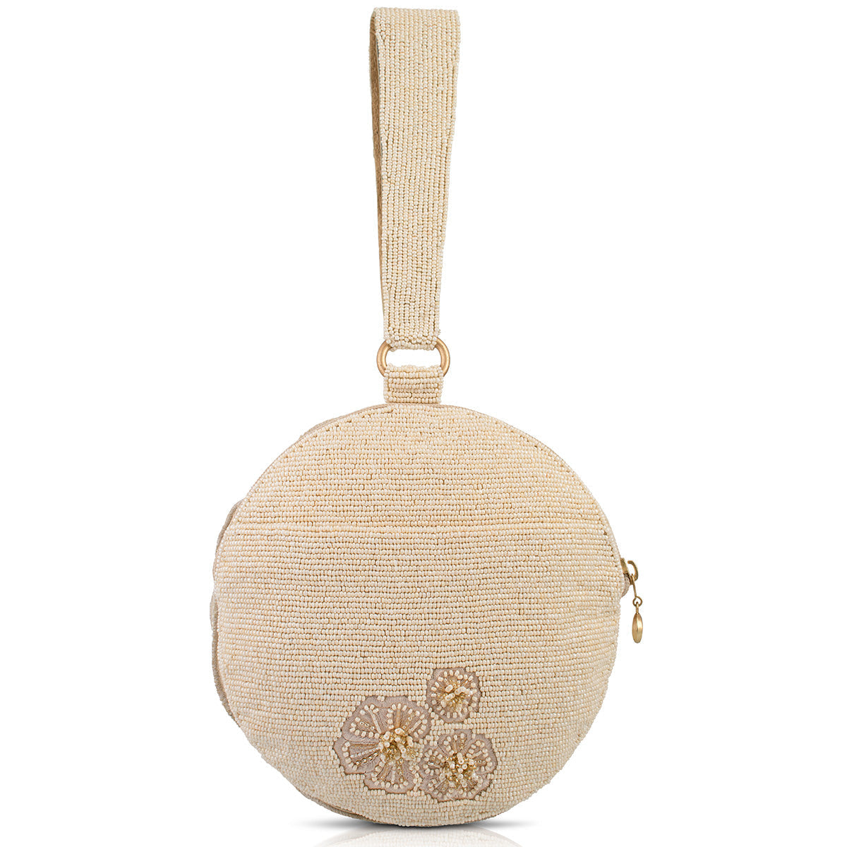 Petal Me Cream Wristlet Handbag beaded - 2