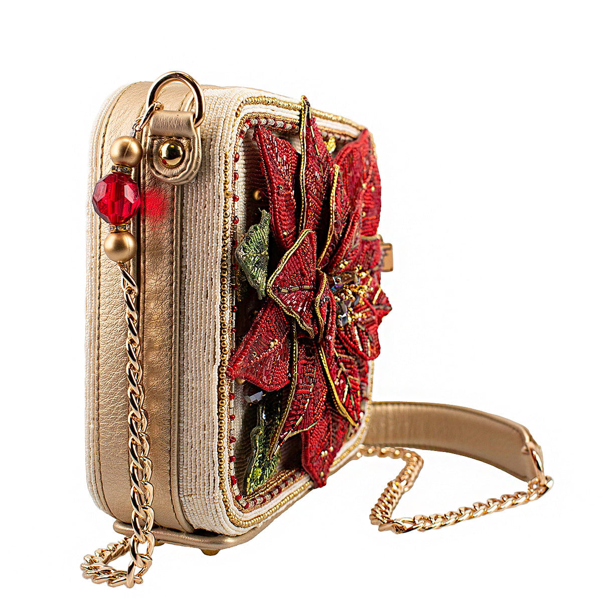Poinsettia Shoulder Bag beaded - 4
