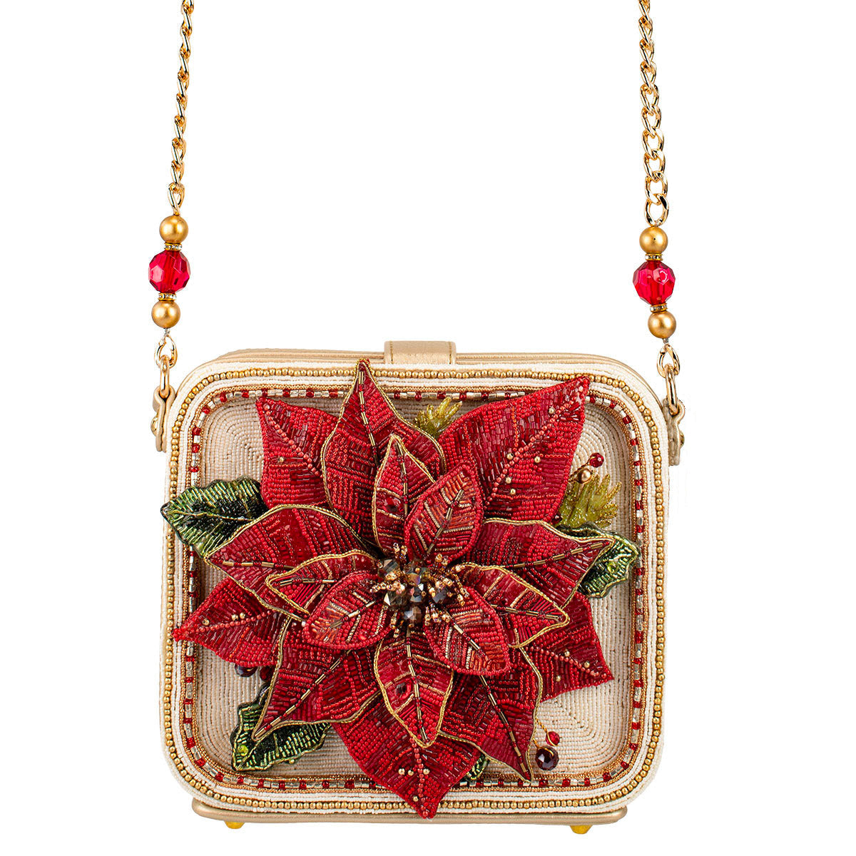 Poinsettia Shoulder Bag beaded 7