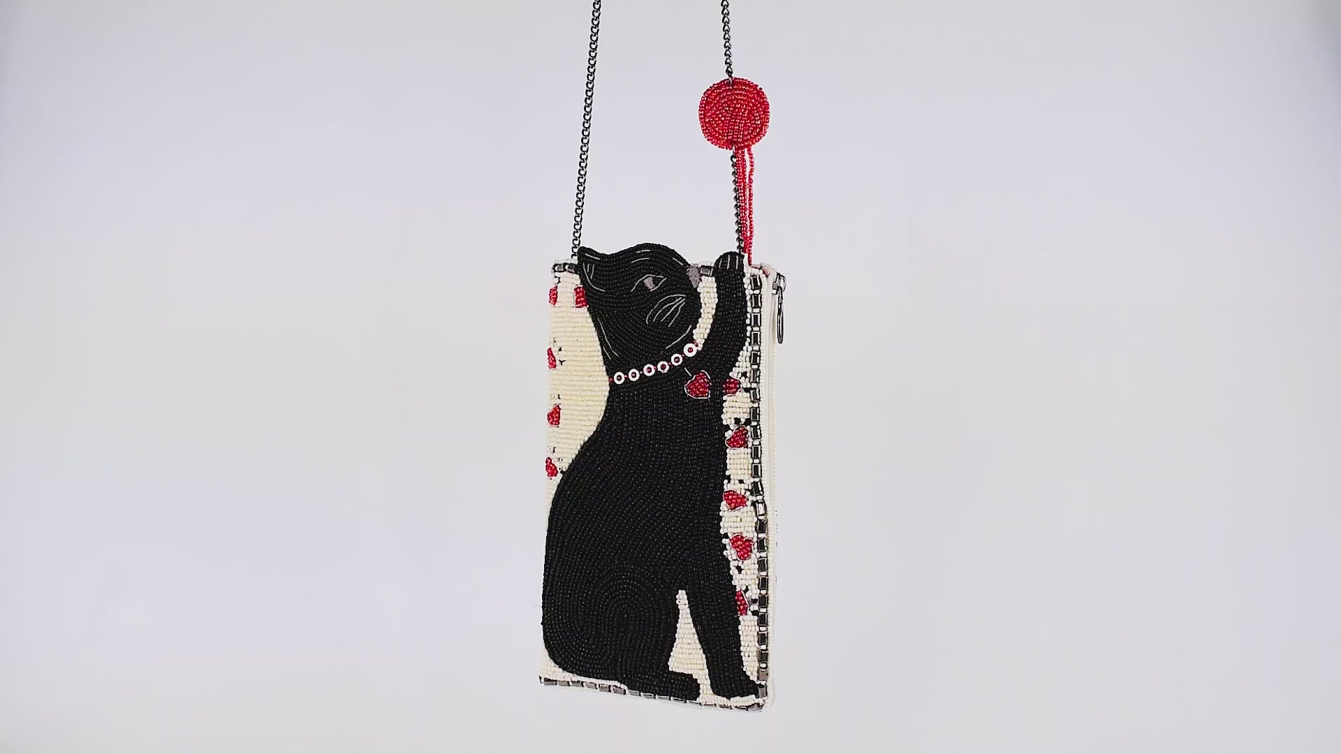 Purr-suit Beaded Playful Cat Crossbody Phone Bag - Mary Frances