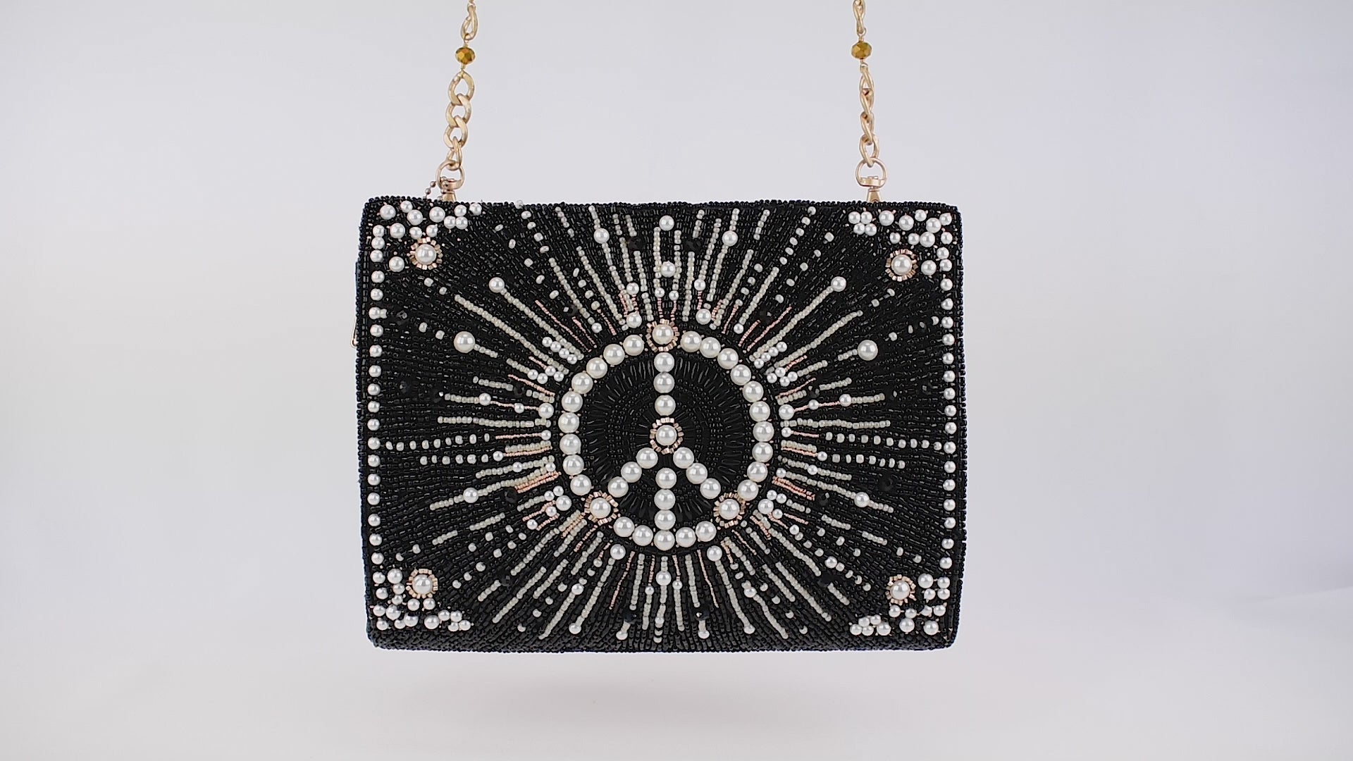 Choose Peace Beaded Pearls Crossbody Handbag - Mary Frances