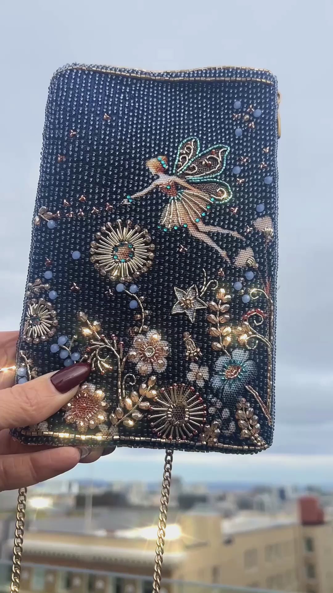 Fairy Dust Beaded Crossbody Phone Bag - Mary Frances
