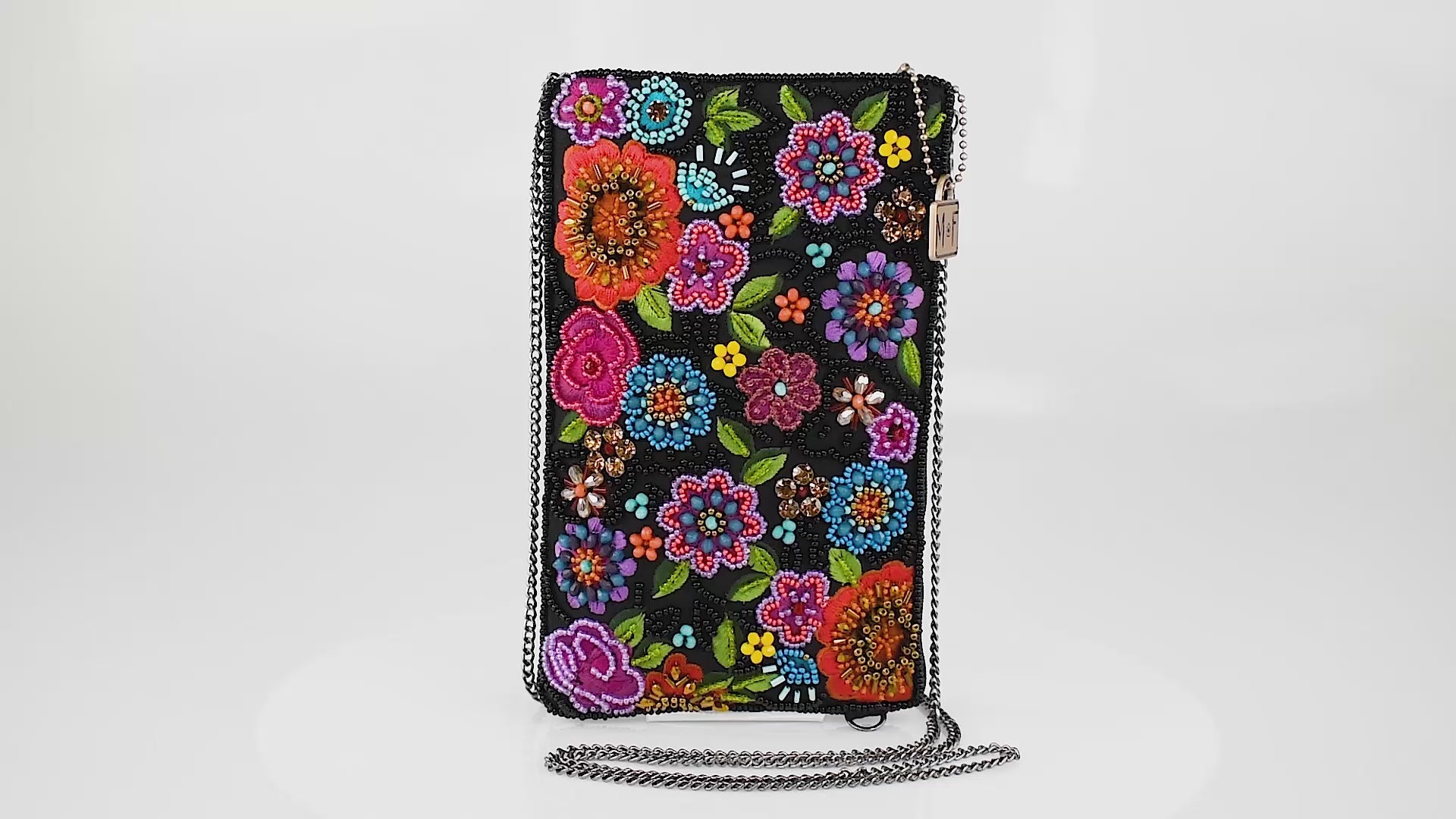 So Sweet Beaded Embroidered Floral Crossbody Phone Bag