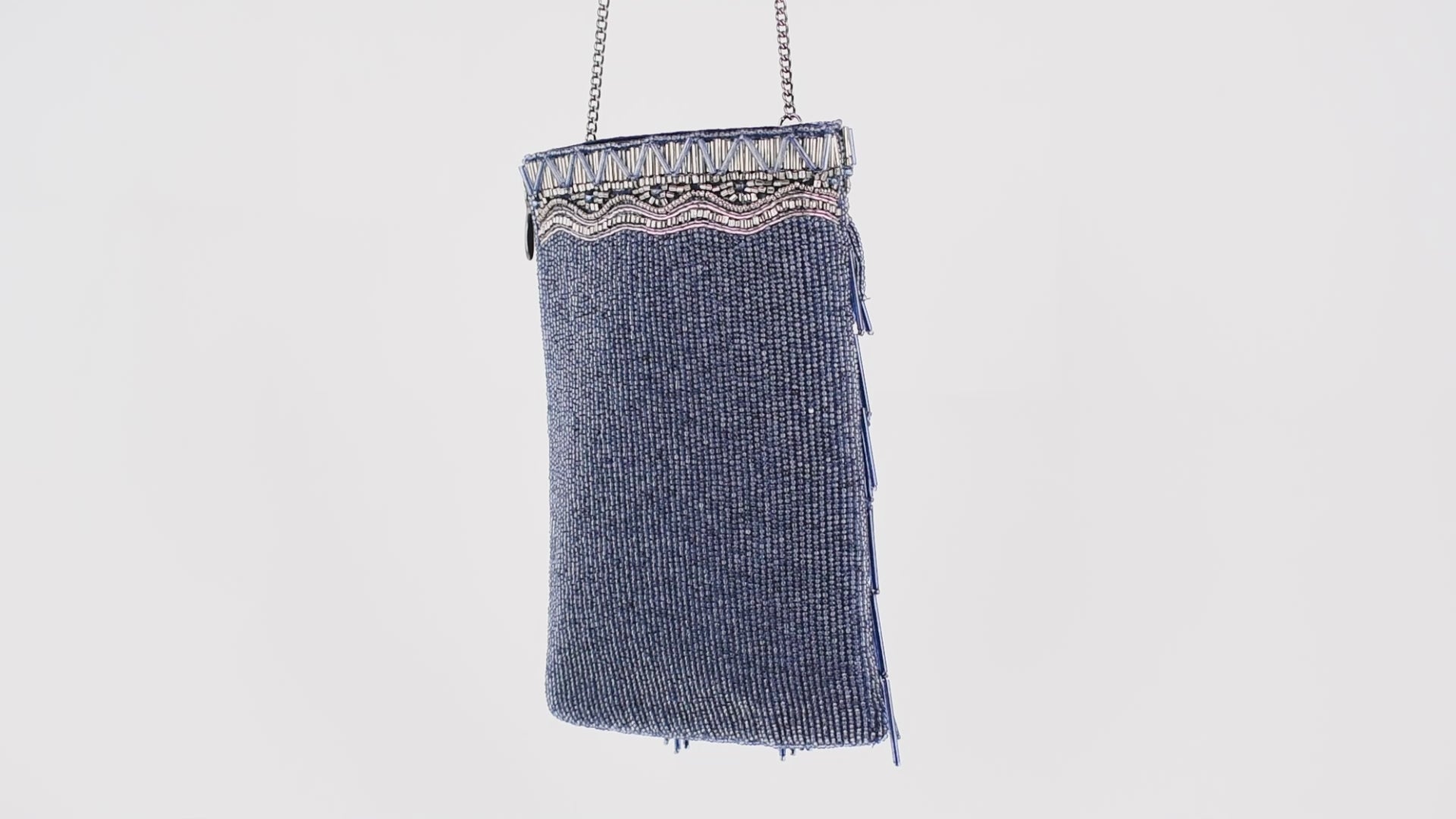True Blue Precious Stone with Fringe Crossbody Phone Bag