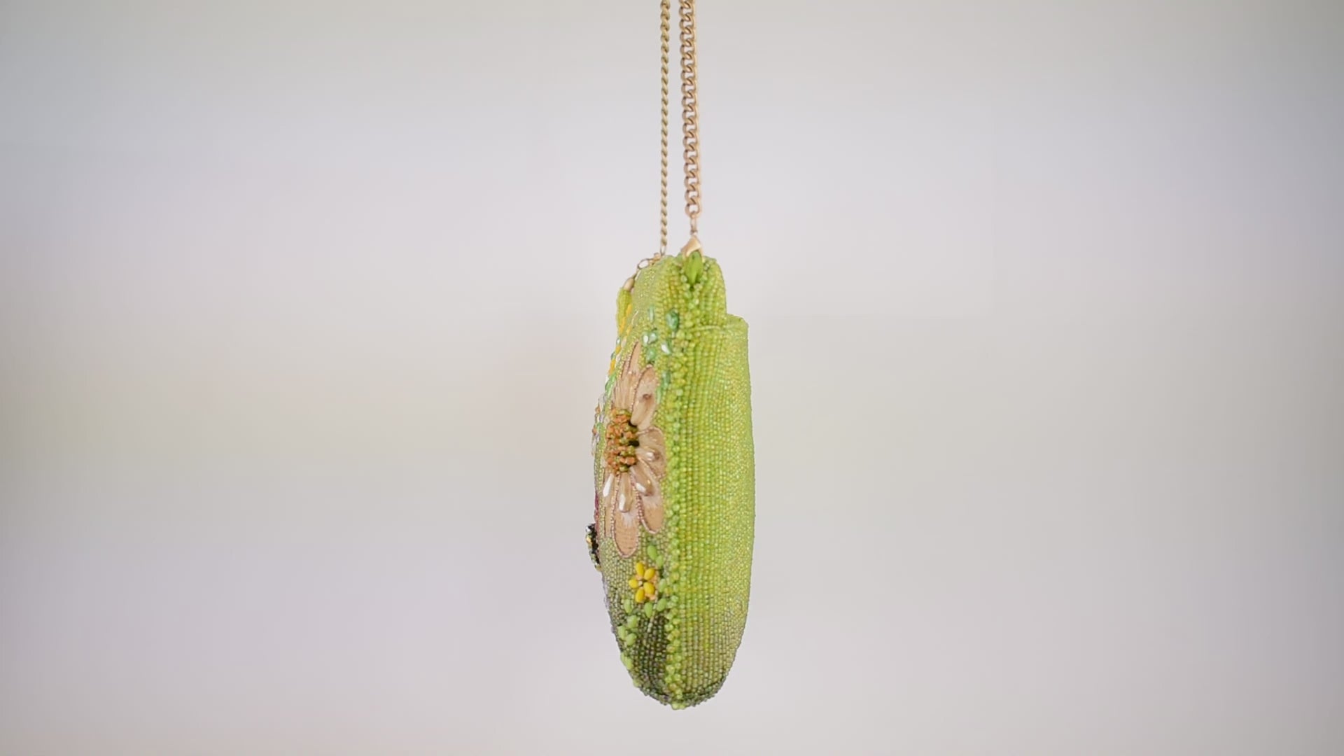 Day In The Park Floral Beaded Crossbody Handbag