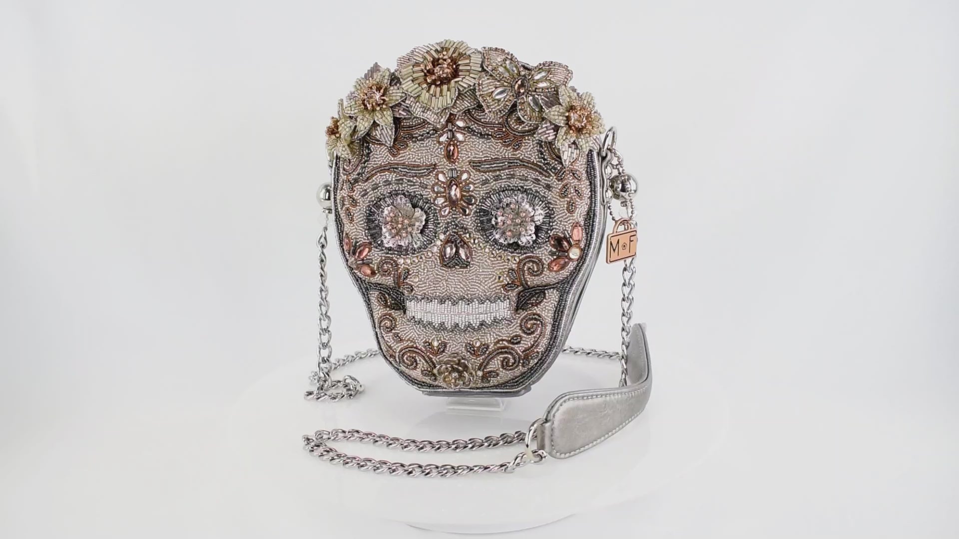 Shining Skull Beaded Crossbody Handbag - Mary Frances