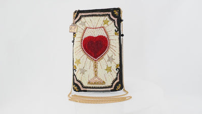 Live, Love & Wine Beaded Crossbody Phone Bag Video