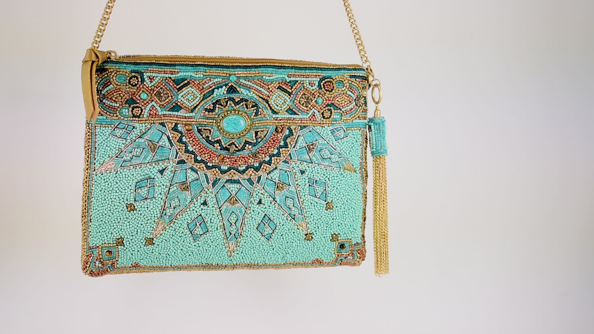 New Day Beaded Western Crossbody Handbag - Mary Frances Accessories