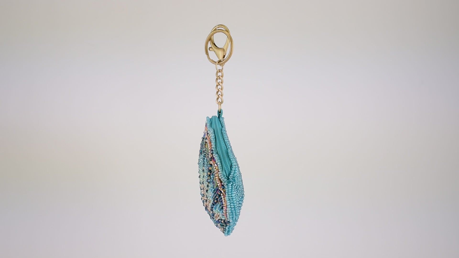 Blue Cove Sea Shell Beaded Coin Purse