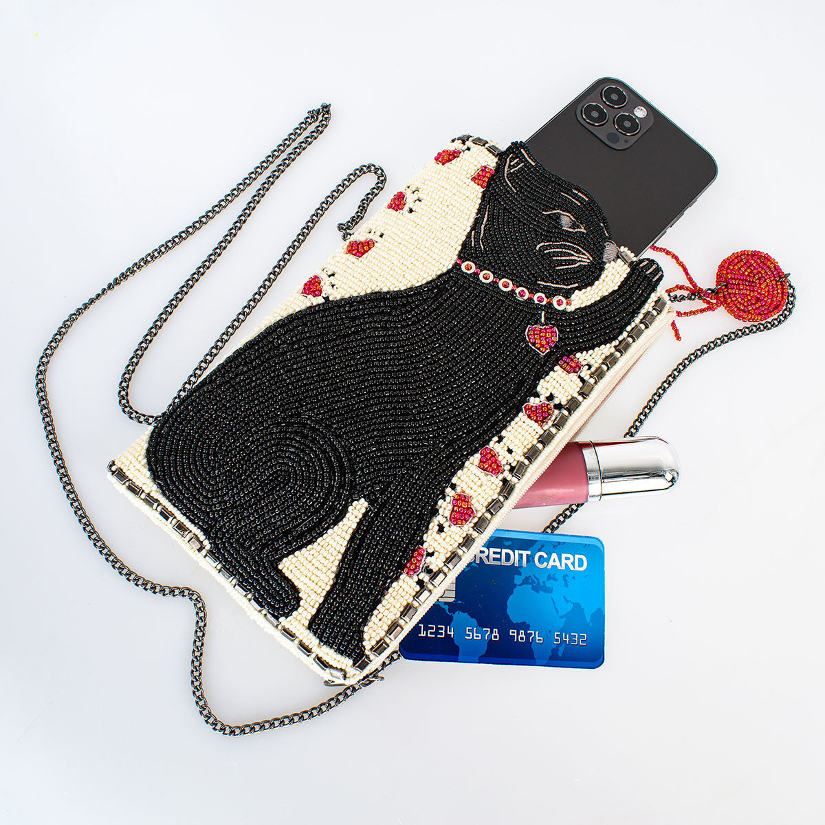Purr-suit Crossbody Phone Bag beaded - 8