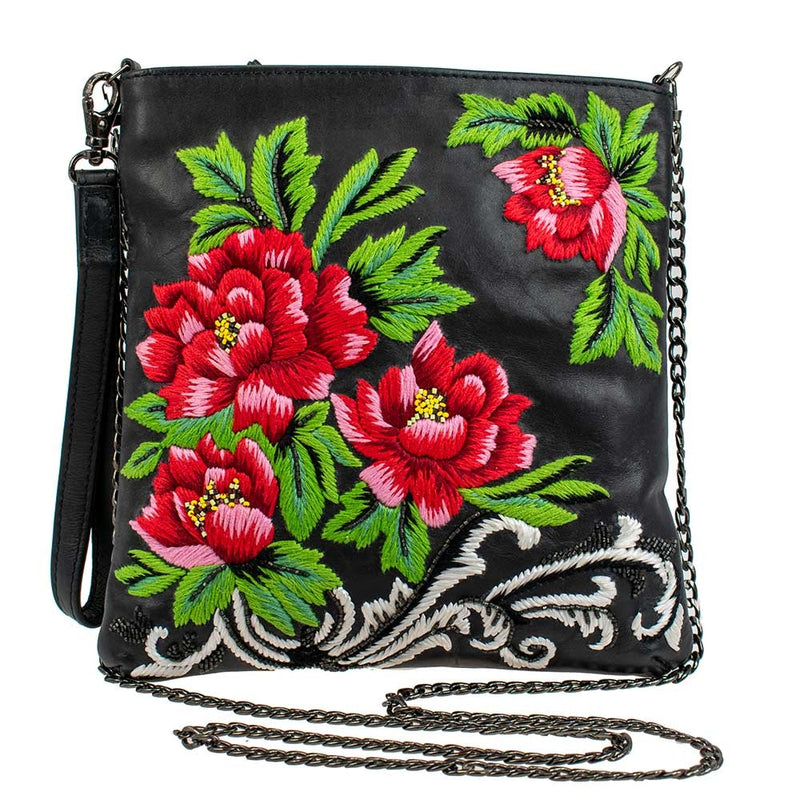 Red Floral Leather Crossbody ’One of a Kind’ - One Kind