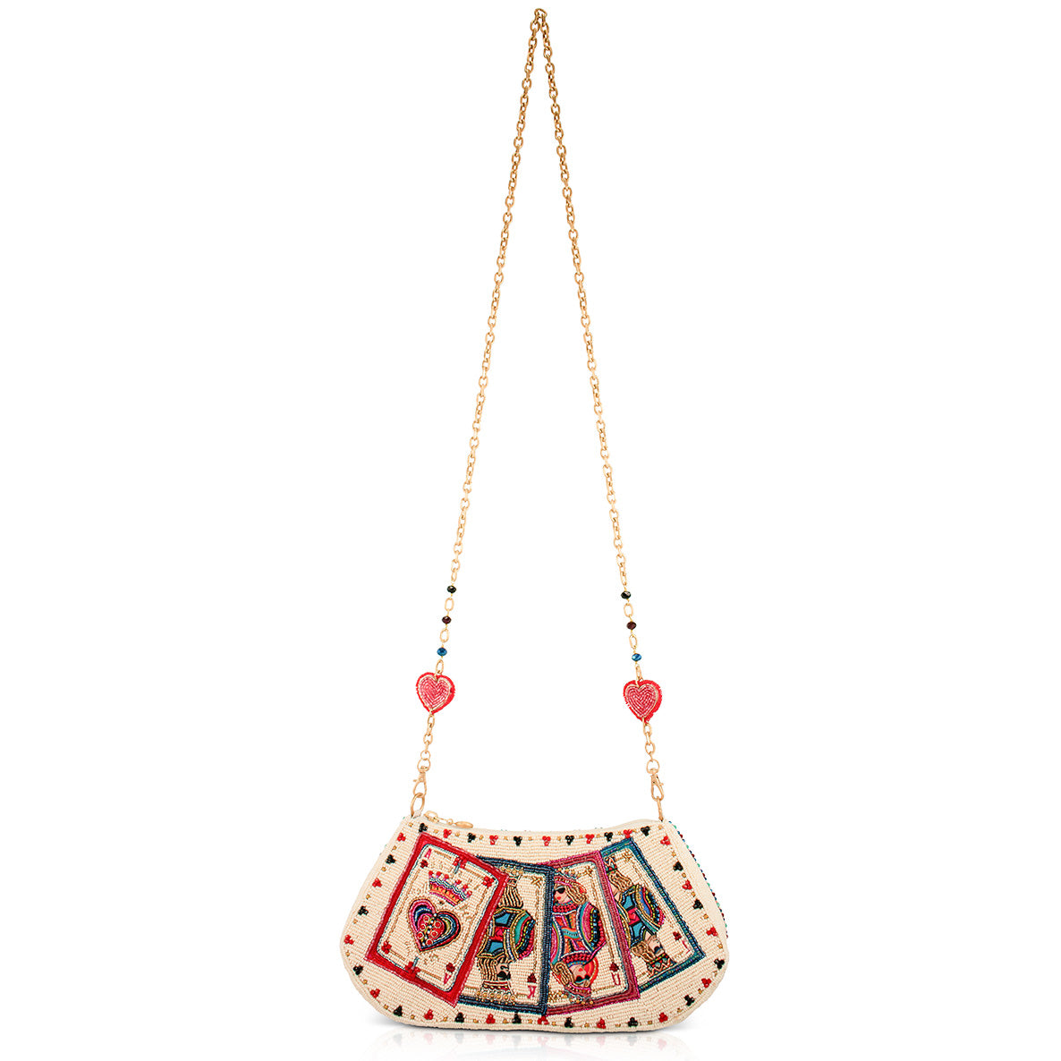 Shuffle Playing Cards Beaded Crossbody Handbag
