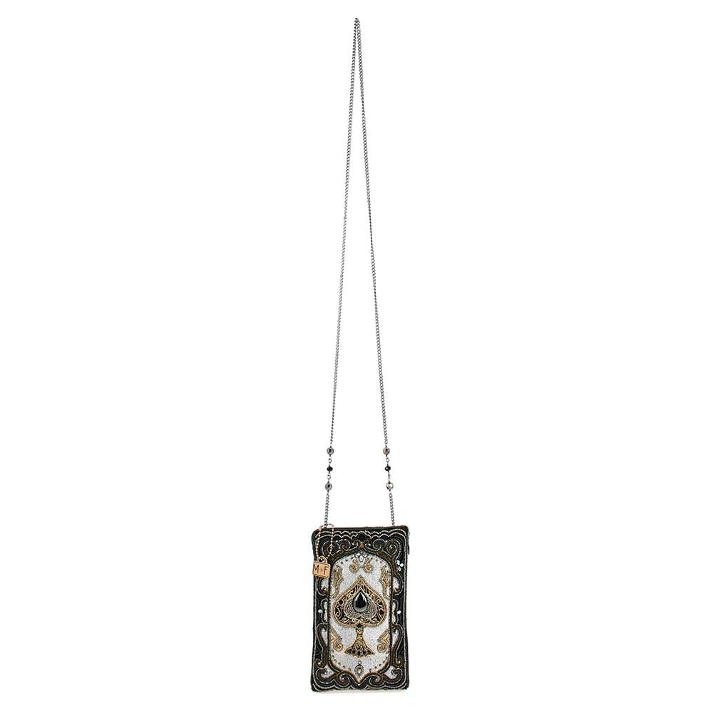 Silver Spade Crossbody Phone Bag
