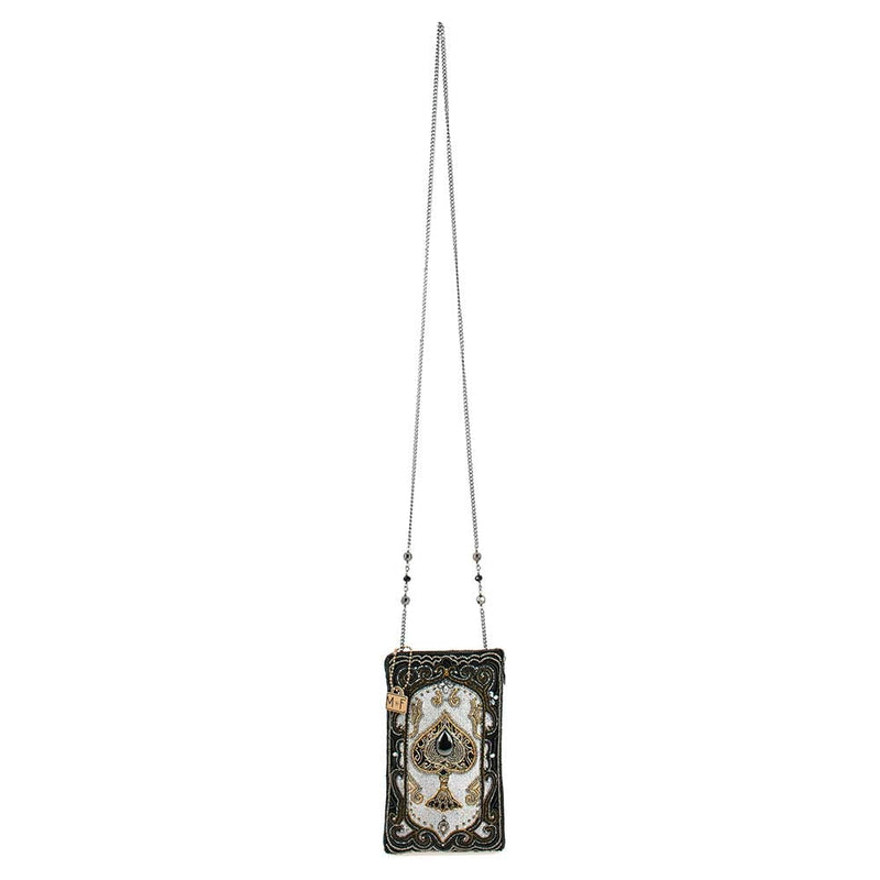 Silver Spade Crossbody Phone Bag