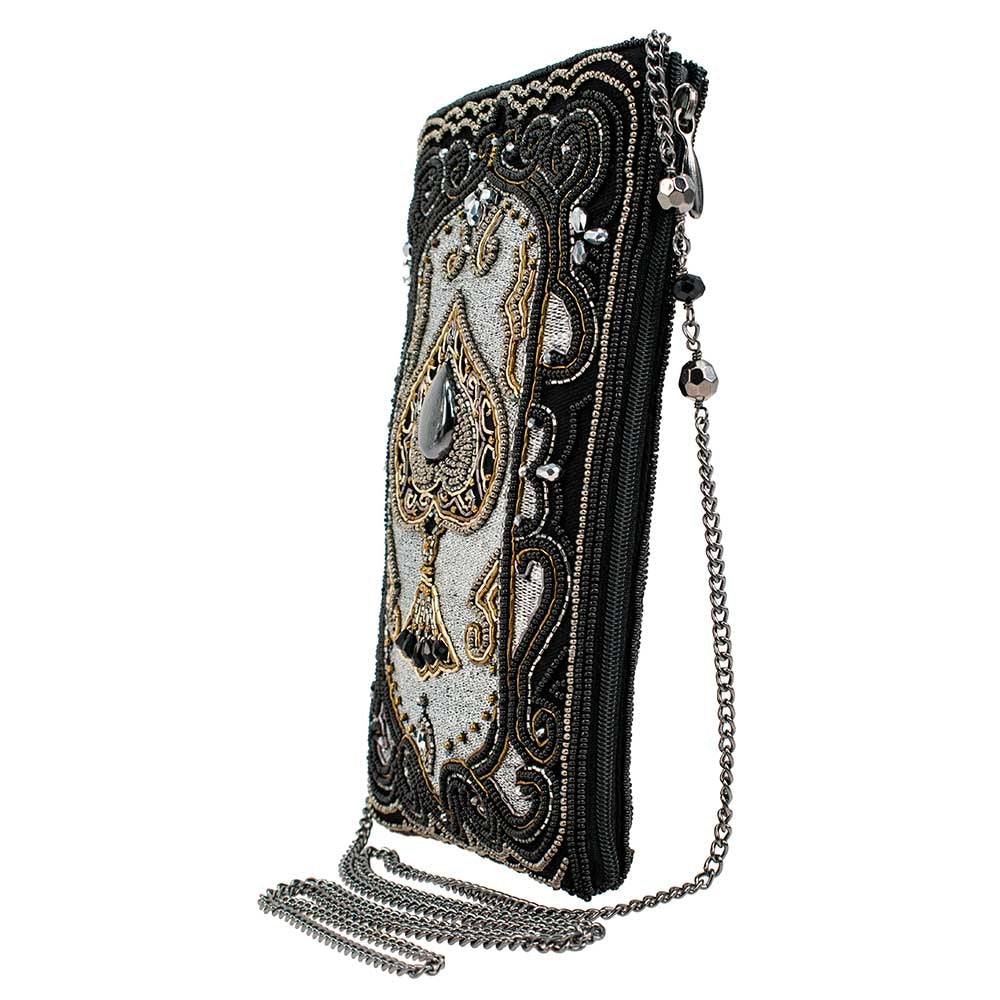 Silver Spade Crossbody Phone Bag