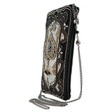 Silver Spade Crossbody Phone Bag