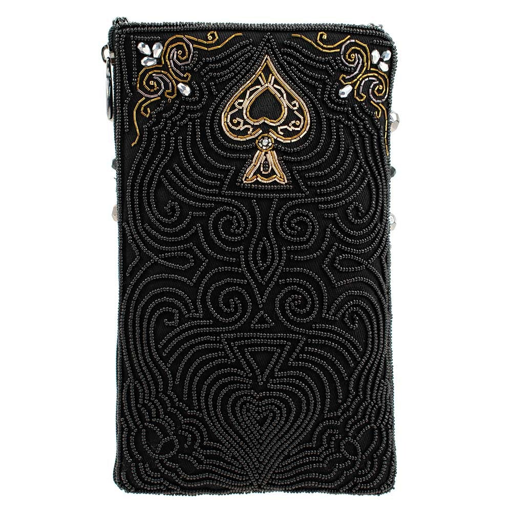 Silver Spade Crossbody Phone Bag