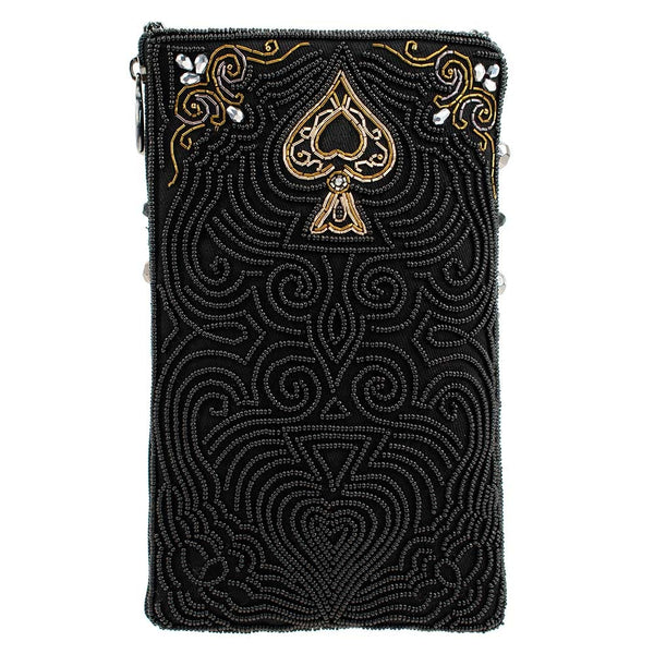 Silver Spade Crossbody Phone Bag