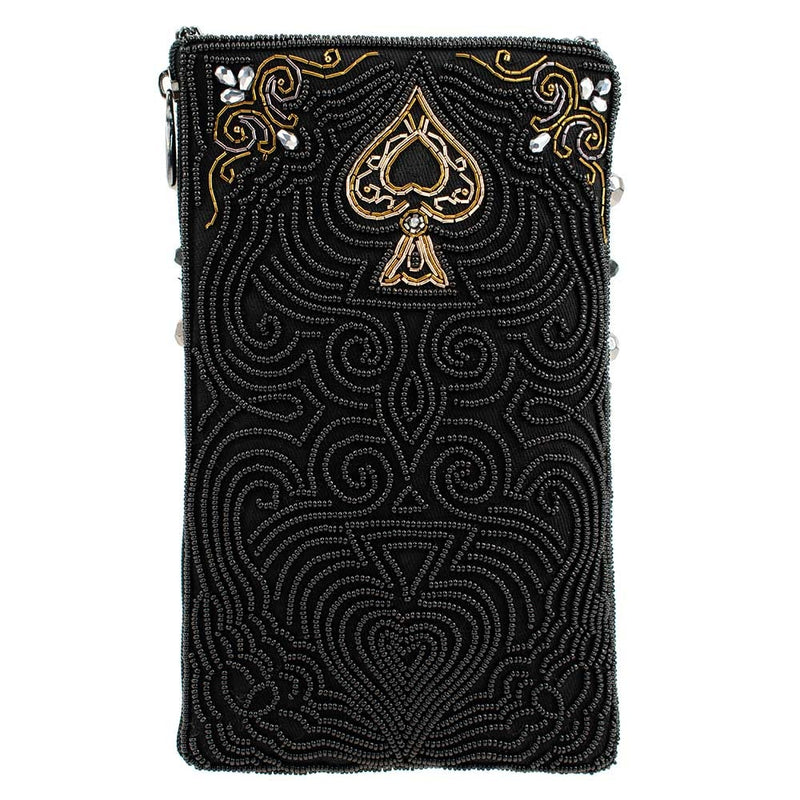 Silver Spade Crossbody Phone Bag