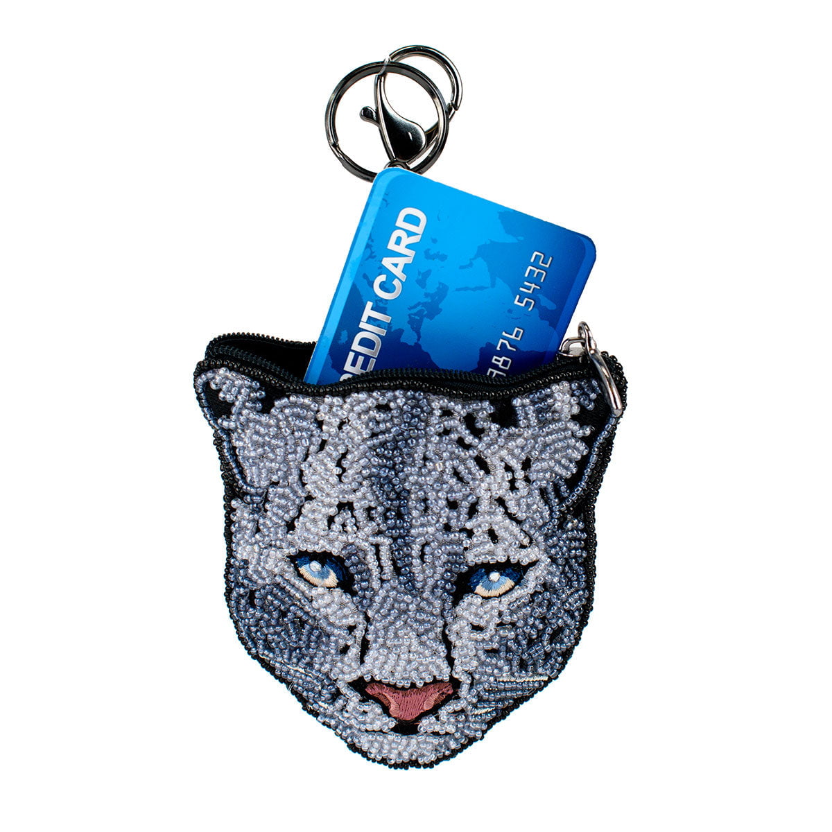 Snow Leopard Coin Purse beaded - 6