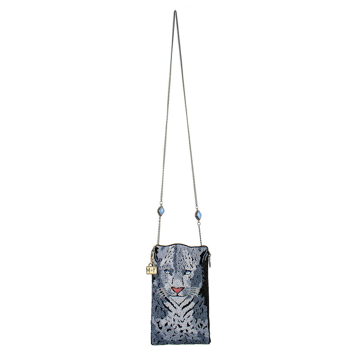 Snow Leopard Crossbody Phone Bag beaded - 6