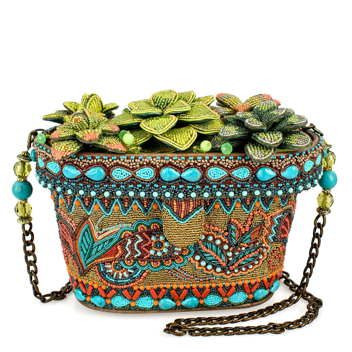 Succulent Crossbody Handbag beaded - 3
