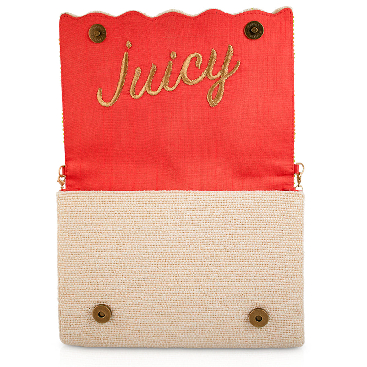 Sun Kissed Orange Fruite Beaded Crossbody Handbag