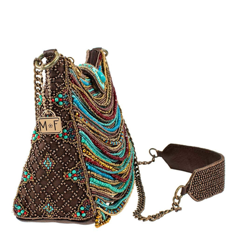 Mary Frances Women's Deal Me In Beaded Crossbody Handbag - Embellished Designer Purse With Removable Chain Strap