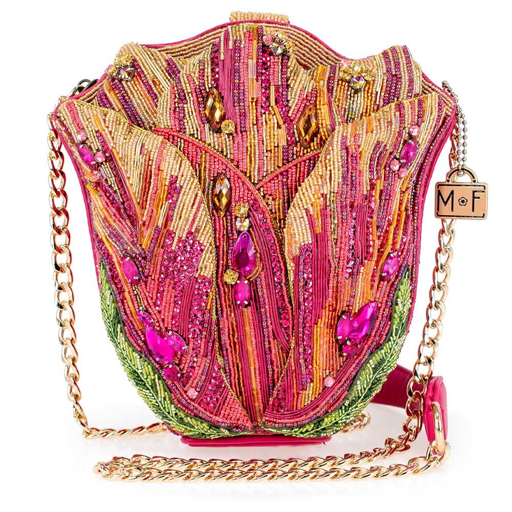 Treasured Tulip Beaded Flower Crossbody Handbag - Mary Frances