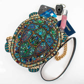 Mary Frances 'Reef Rider' Women's Beaded Crossbody Purse – Seahorse & Coral Embellished Evening Bag, Multicolor