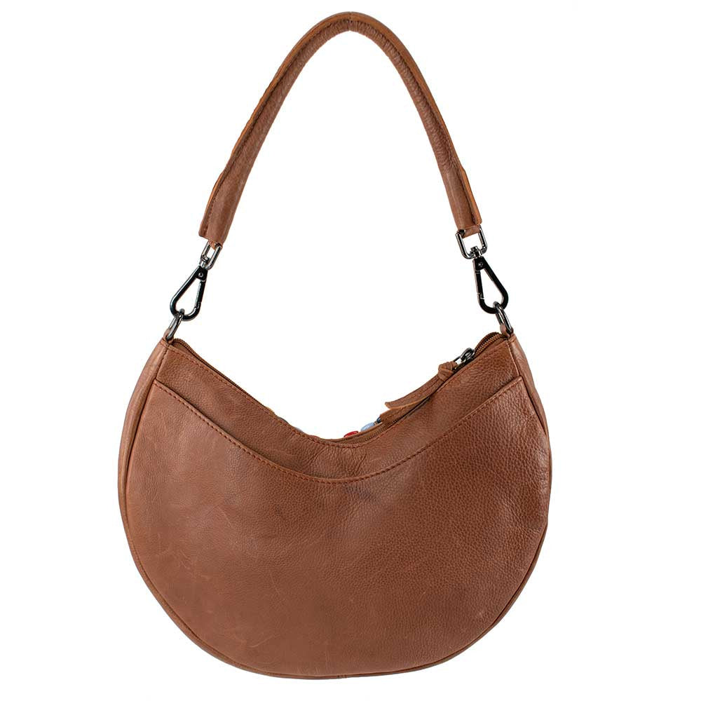 Wood Beaded Leather Handbag ’One of a Kind’ - One Kind