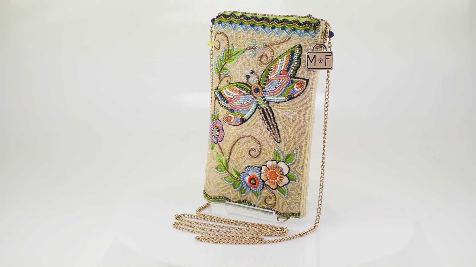 Soaring Spirit Beaded Dragonfly Crossbody Phone Bag