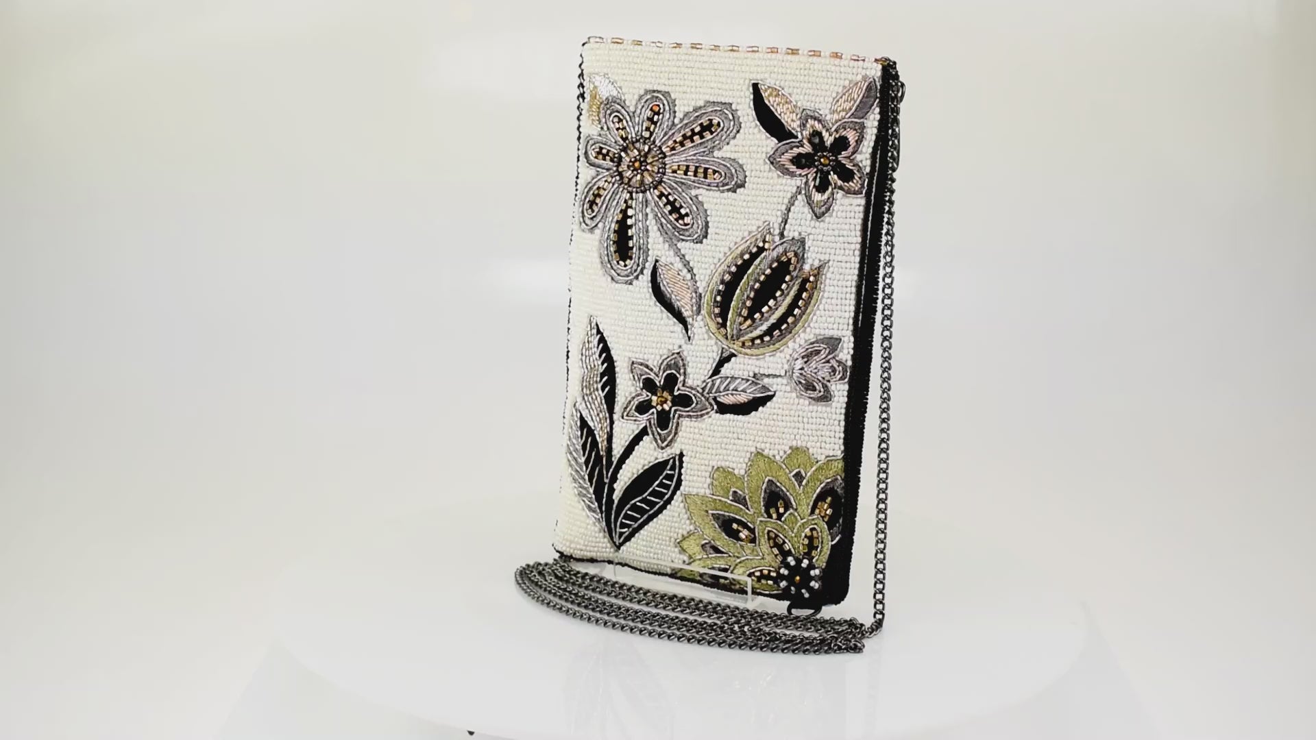 Breezy Beaded Embroidered Floral Crossbody Phone Bag
