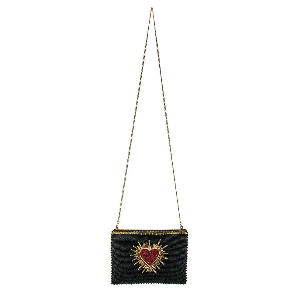 Affection Mini Beaded Heart Burst Crossbody Handbag - Mary Frances