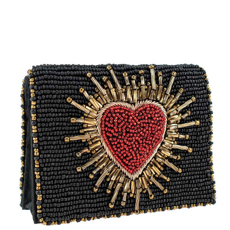 Affection Beaded Heart Burst Wallet Card Holder Mary Frances