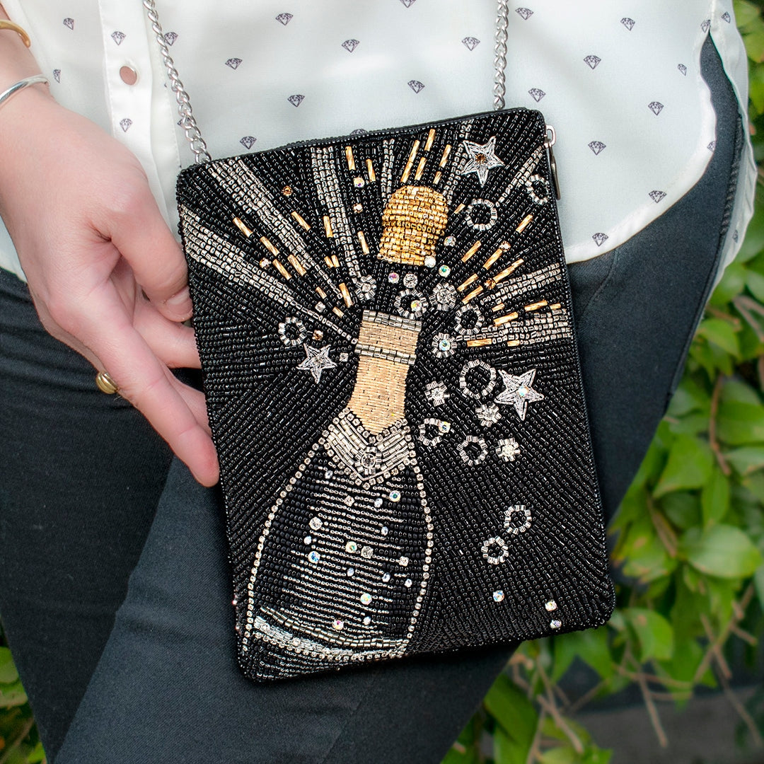 MARY FRANCES ビーズバッグ　パーティーバッグ Bubbly Champagne Beaded Crossbody Handbag - Mary Frances