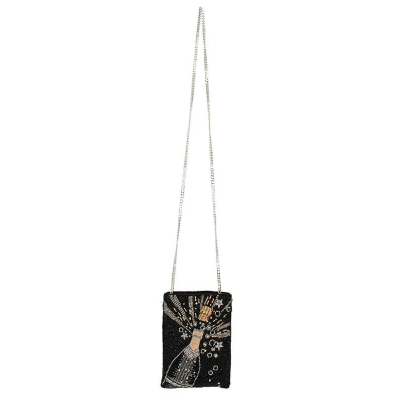 Bubbly Champagne Beaded Crossbody Handbag