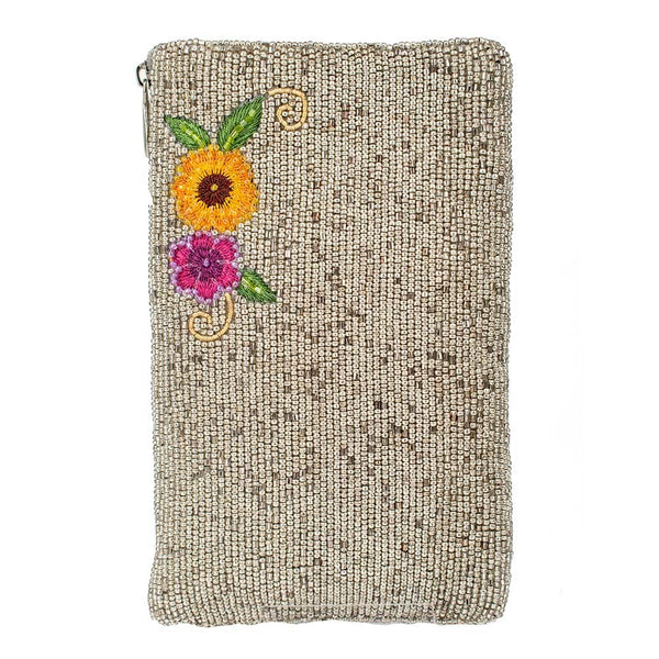Budding Romance Silver Crossbody Phone Bag