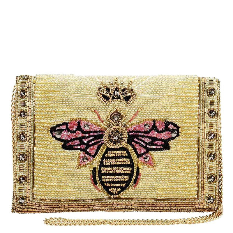 Buzzed Beaded Queen Bee Crossbody Clutch - Handbag