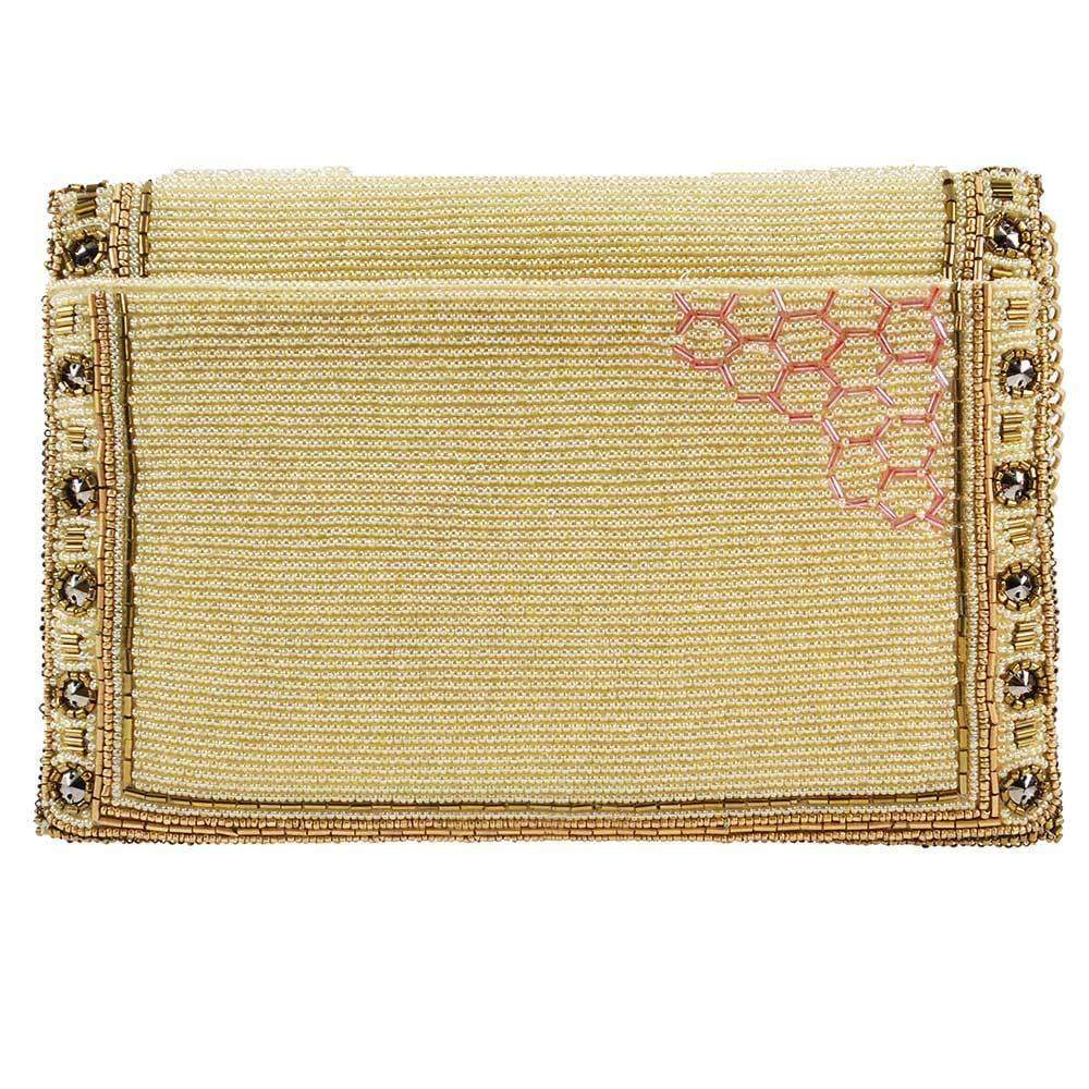 Buzzed Beaded Queen Bee Crossbody Clutch - Handbag