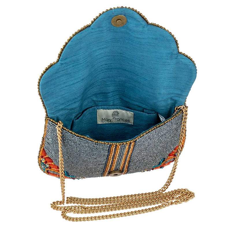 Denim Sunflower Crossbody Clutch Handbag