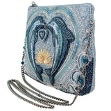 Dolphin Love Beaded Crossbody Clutch Handbag